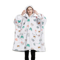 In Stock One Size Fits All Soft Cozy Adult Hooded TV Blanket Oversized Hoodie Wearable Blanket Fleece Poncho