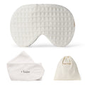 Factory Manufacturer Custom logo Reusable Adjustable Cotton Waffle Headbands Sleeping Eye Mask Set