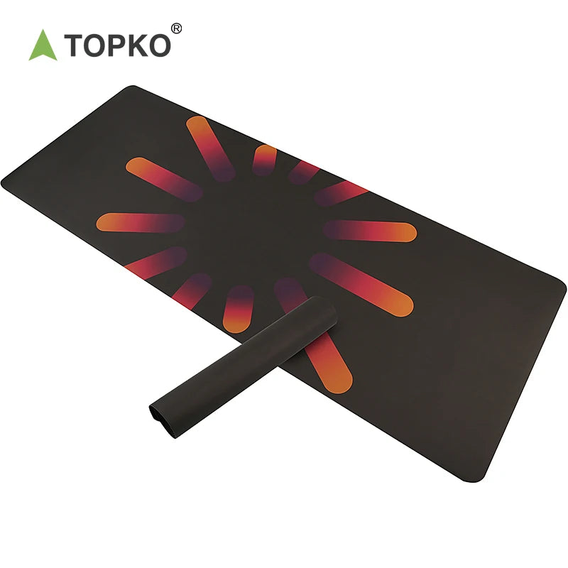 TOPKO Stocked New Black Anti slip Pu Rubber Yoga Mat Fitness Durable Eco-friendly Natural Rubber Yoga Mat
