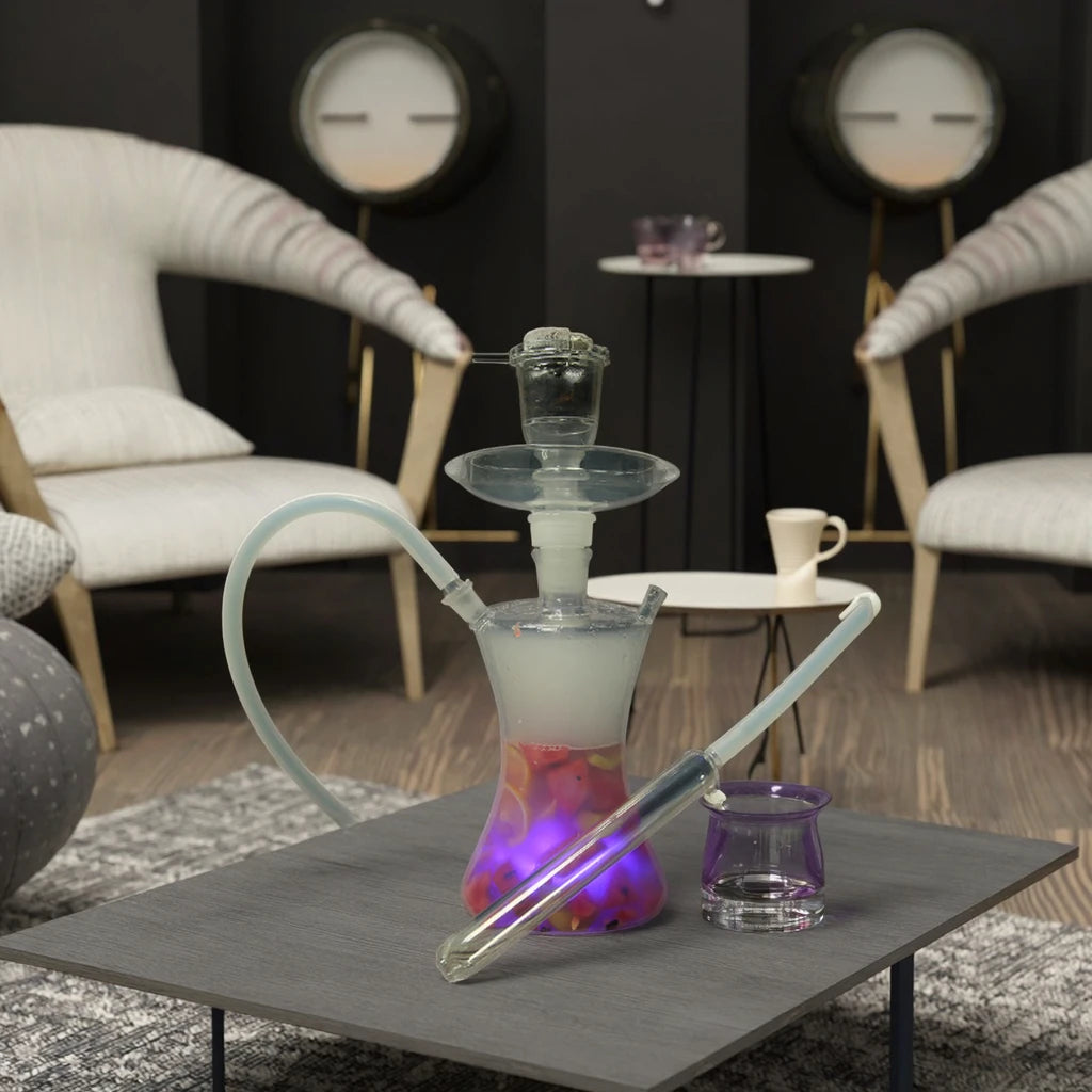 Wholesale Factory Promotion Glass Shisha Hookah Classic Hot Russian Style With LED Light for Smoking Shop Supply