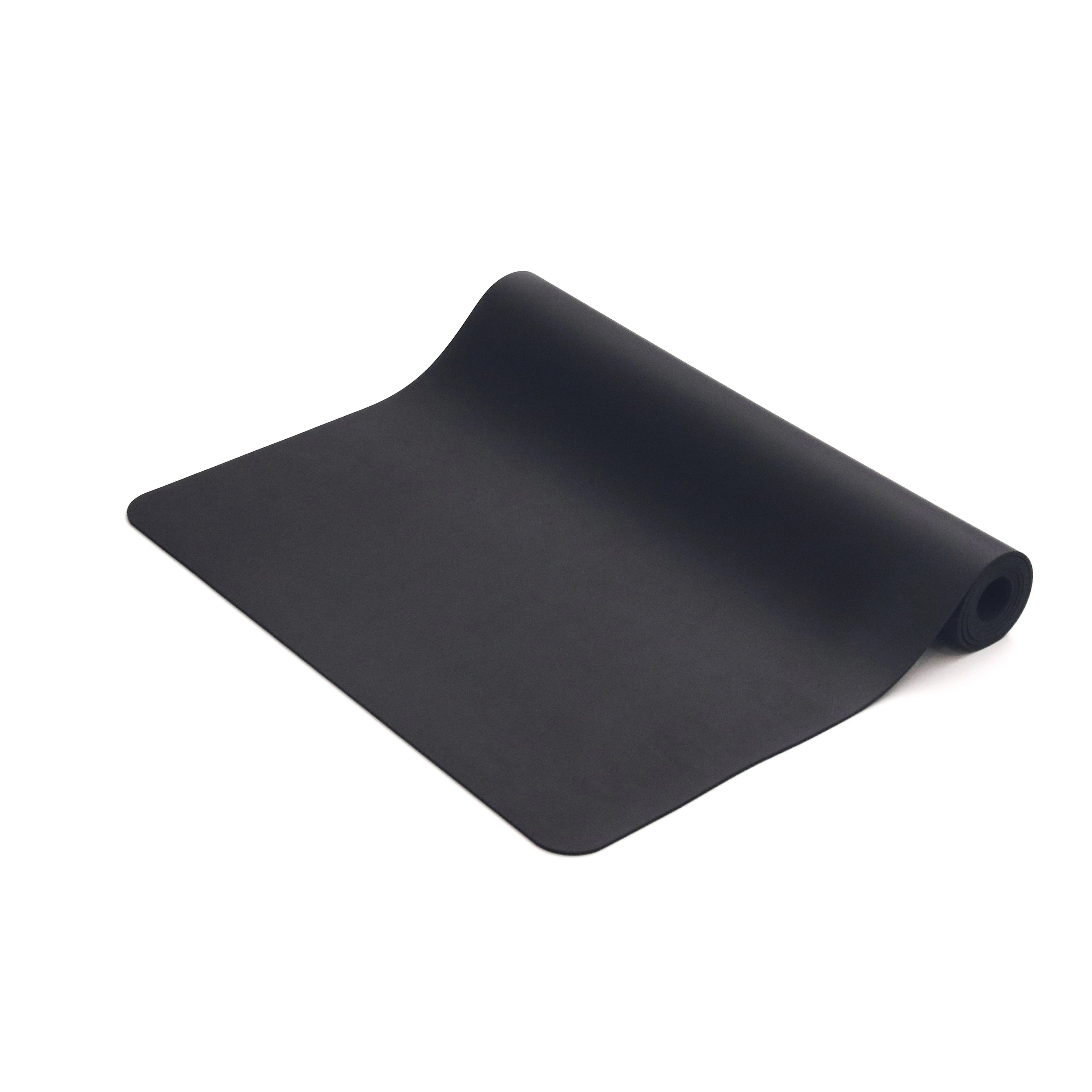 Hunan Custom Logo High Density Anti-Tear Exercise Yoga Mat with Strap Black Color