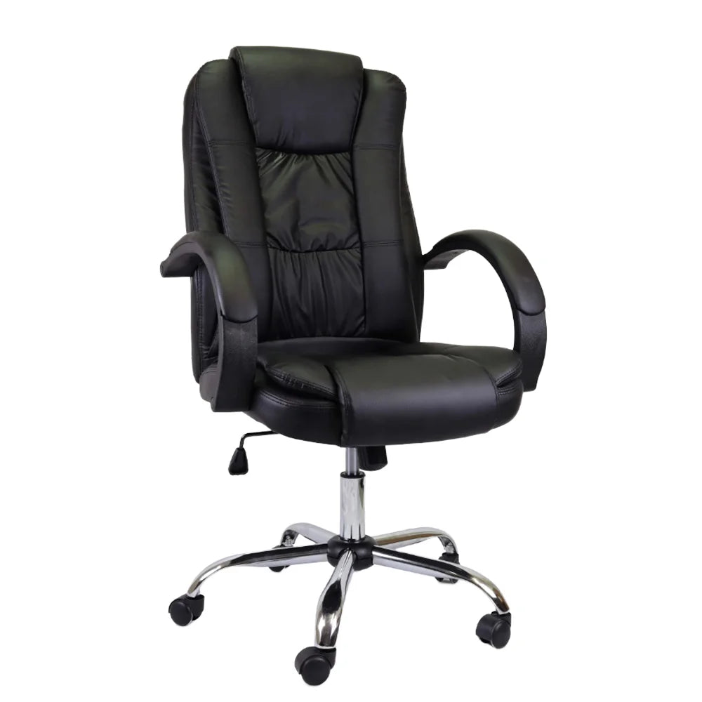 Leather Boss Office Chair High Black Modern Swivel Adjustable Height PP Base Hot Sale Market Cheap Price OEM Produce