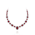 Ins Hot Sale Designs Luxury European and American Popular Synthetic Red Ruby 925 Silver Necklace
