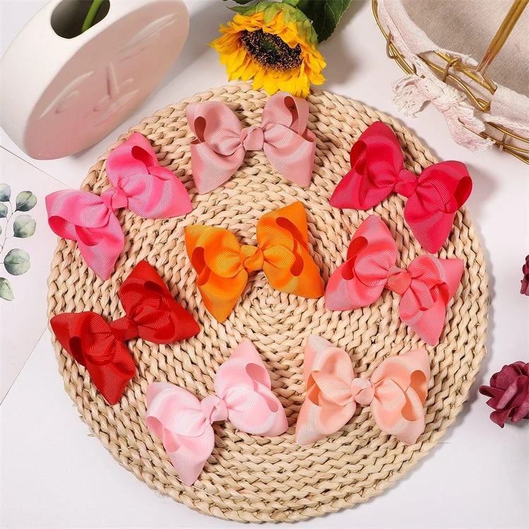 Cute Kids Hair Bows 20 Color Hot Sale Headwear Rib with Bubble Blossom Bowknot Children's Hair Clip