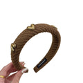 Wholesale  Autumn and Winter Wool Heart  Headband  Vintage Fashionable Sponge Press Hair Headdress All-match Women Hairband