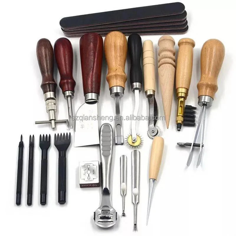 18 Pcs Sewing Pouch Craft Set Leather Tools Kit Leather Craft Punch Hand Tool