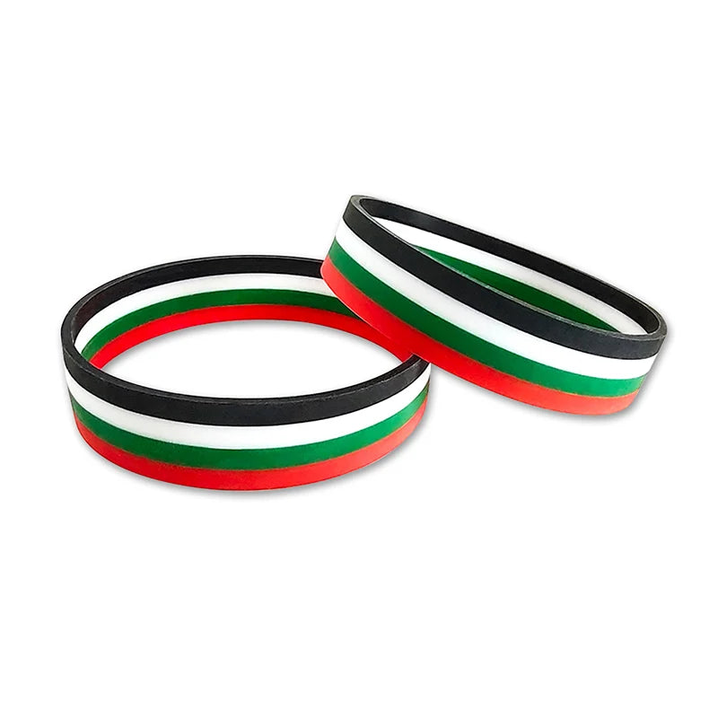UAE National Day Flag Color Silicone Wristband ASNY Factory Cheap Price Emirate Uae Silicone Wristbands for Child Adult Kids