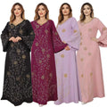 Oman Dubai Arabic Women Abaya Printing Moroccan Muslim Caftan Jalabiya