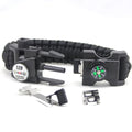 Customize Outdoor Camping Hiking Compass Fire Starter Loud Whistle SOS LED Multi-functional Emergency Survival Bracelet