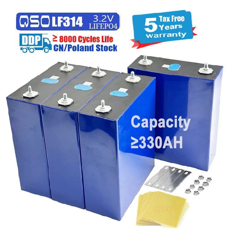 QSO Usa Eu Warehouse Lifepo4 314Ah Mb31 Lipo4 Mb 31 8000 Life Cycle 314 Ah 3.2V 315ah 340Ah 314Ah Lifepo4 Lithium Battery Cell