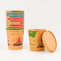 Customized Biodegradable Disposable 16oz Kraft Salad Cardboard Paper Bowl for Sugar Cookie Noodles Fast Food with Custom Logo