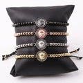 New Cute Design Stainless Steel Beads CZ Lion Head Charm Adjustable Bracelet Women Men JBS12503