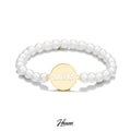 HOVANCI Dainty Wholesale Stretch Fresh Water Pearl Bracelet With Letter MOM Pendant Mother's Day Gift Bracelet