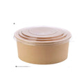 Custom logo 24oz 750ml Disposable Take Away Kraft Paper Salad Round Bowl