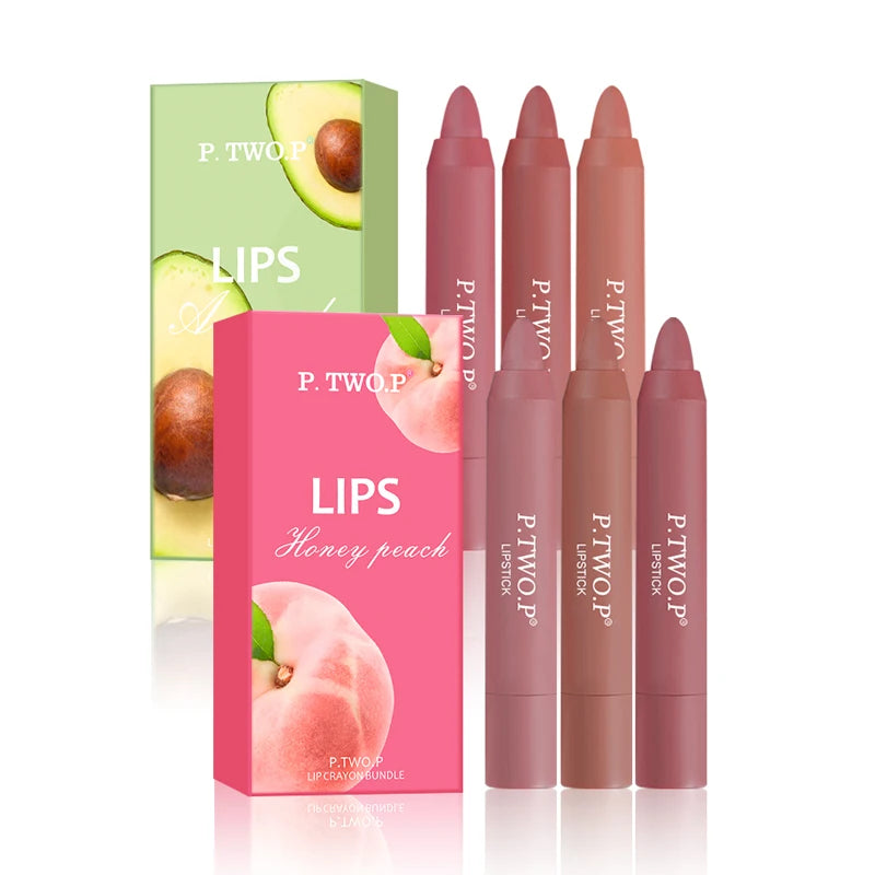 P.TWO.P Matte Lipstick Luxurious Waterproof Silky Finish Long-lasting Crayon Lipstick Lip Pencil