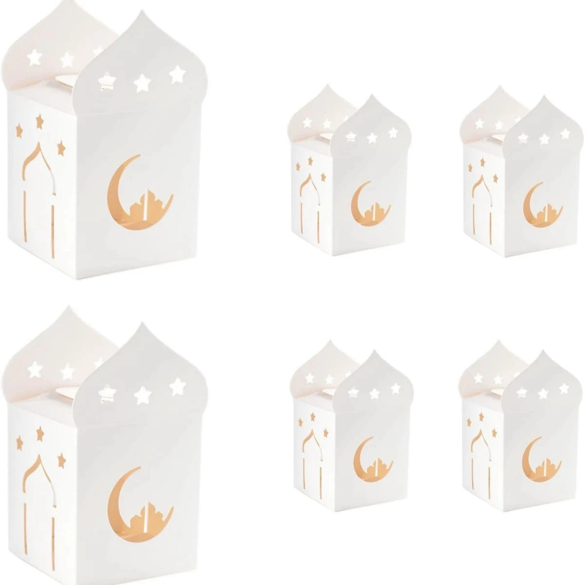 10 Pieces Star Moon Gift Packaging Ramadan Islamic Decor Eid Mubarak Gift Boxes Paper Candy Containers Party Favors
