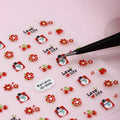 5D Relief DIY Nail Foil Decals Cute Animal Floral Fruit Design New Technology Process Arrival Embossed 5D Relief Metal Material