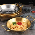 Factory Korean Restaurants Gold Spanish Paella Pan Silver Stainless Steel Paella Frying Cooking Pan Seafood Pot for Restaurant