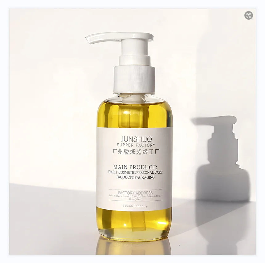 Best Selling 250ml  Custom PET  Plastic Press Type Shampoo Bottle