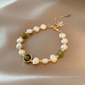 Natural Pearl Beaded Bracelets Stainless Steel 18k Gold Plated Natural Turquoise Bracelet for Women