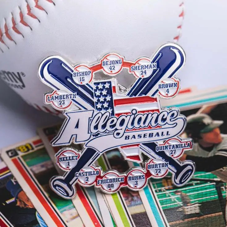 Custom Softball Team Trading for Badge Black Nickel Plated Metal Enamel Wholesale Sport Baseball Hat Accessories