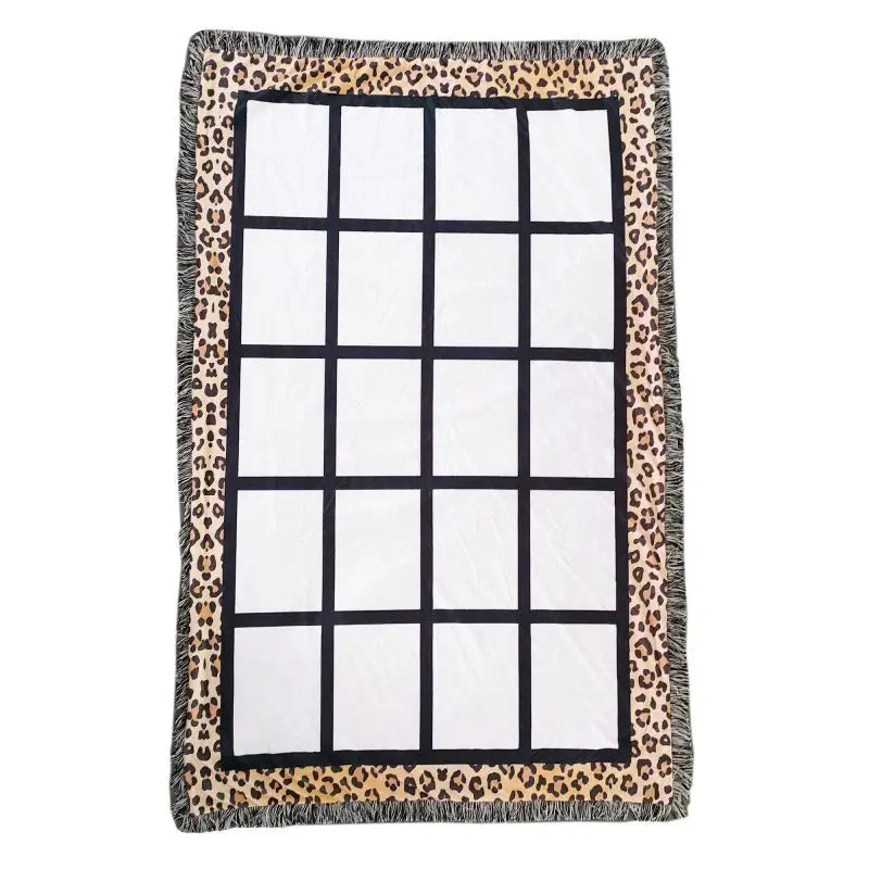 Qualisub 20 Panels Blanket Sublimation Cheetah Print Blanket Blanks for Family Love in Custom Printing