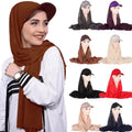 Stock Instant Women's Hijab Underscarf 100% Polyester Lace Fabric Baseball Hijab Cap with Lace Hijab Cap