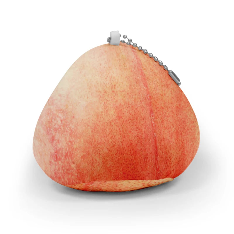 Kawaii Anime Fruit Plush Keychain Cute Round Mini Pillow Keychain Sublimation Custom Your Own Design