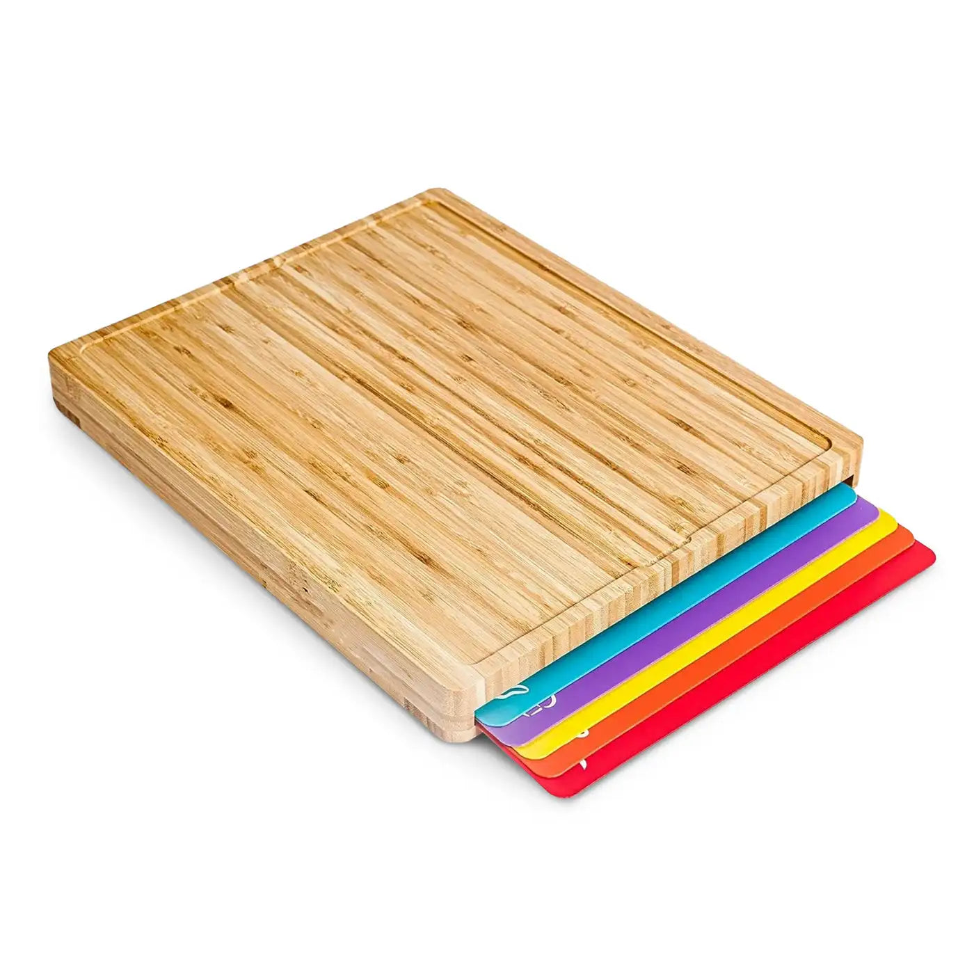 Eo-friendly Bamboo Cutting Board with Set of 6 Color - Cutting Mats Easy to Clean