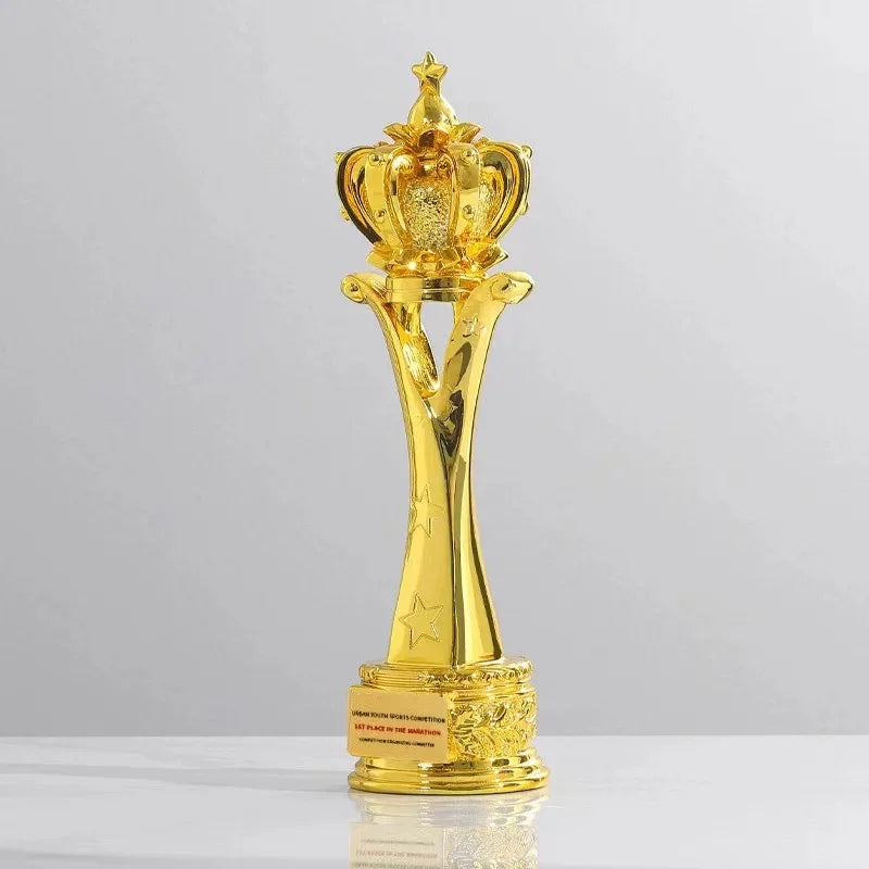 Gold Resin Crown Trophy and Award MH-J0531