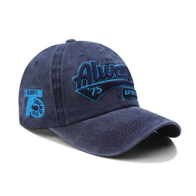 New Design Washed Embroidery Baseball Hats Vintage Casual Outdoor Sun Cotton Hat