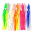 Fishing Lures Jig Freshwater Sea Fishing Squid Dummy Bait 5 Pcs/Packs Fluorescent Fishing Soft Lures Squid Skirt Skewer Hook