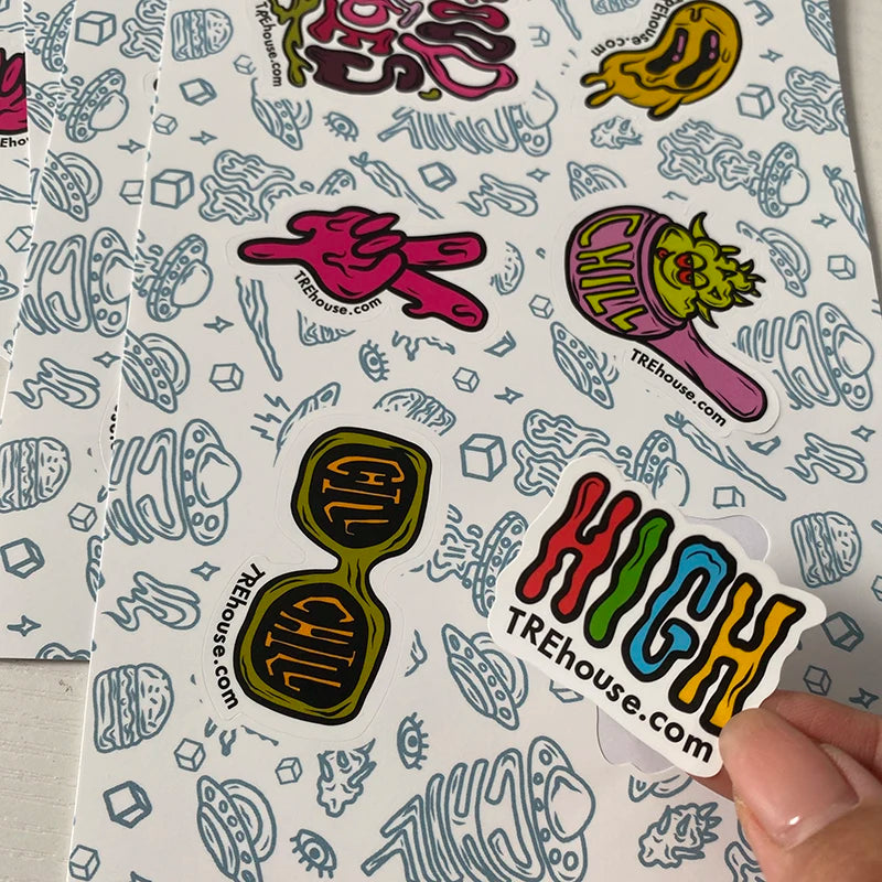 Custom Vinyl Adhesive Stickers Printing Sheets Waterproof Custom Shapes Die Cut/Kiss Cut for Decoration