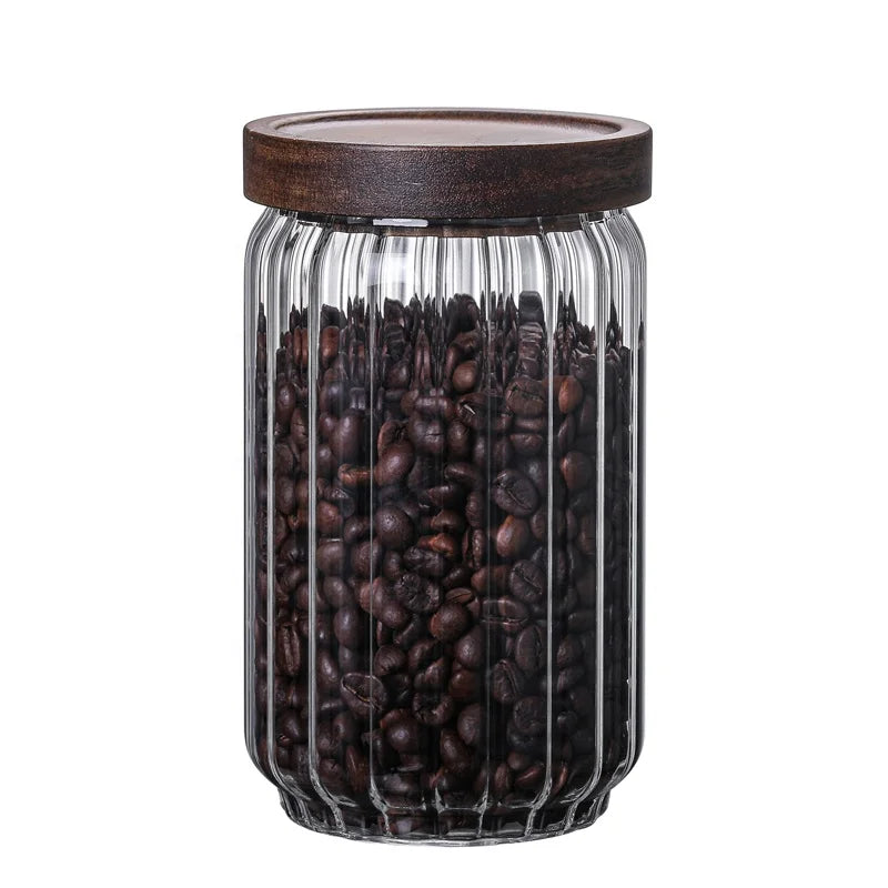 Jar Storage Bottles Jars Mason Jars High Borosilicate Glass Bamboo Lid Eco-Friendly Food Storage Canister Cover Home Kitchen