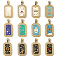 Hongtong AC-137 Stainless Steel Vintage Tarot Enamel Rectangle DIY Jewelry Shiny Zircon Pendants Hot Sale Wholesale Fashion