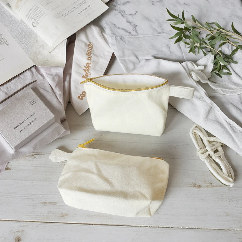 Cotton Ziplock Travel Organizer Makeup Case Canvas Lotion Storage Bag