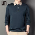 Liu Ming Oem Odm New Fashion Autumn Long Sleeve Business Casual Trendy Loose Fit T Shirts for Men