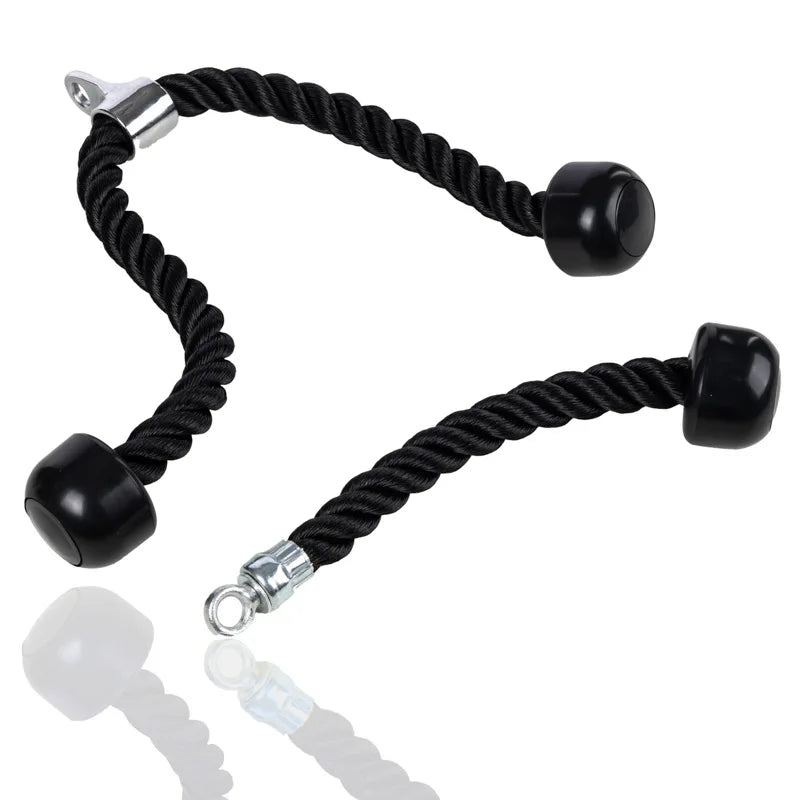 Get-Fit Anti-Corrosion and Wear-Resistant Steel Tricep Dumbbell High Strength Nylon Rope for Gym Fitness Single Bicep Supports