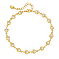 European American Bohemian Fashion Style Brass 18K Gold Plated Zircon Creative Geometric Heart Beads Gift Chain Link Bracelet