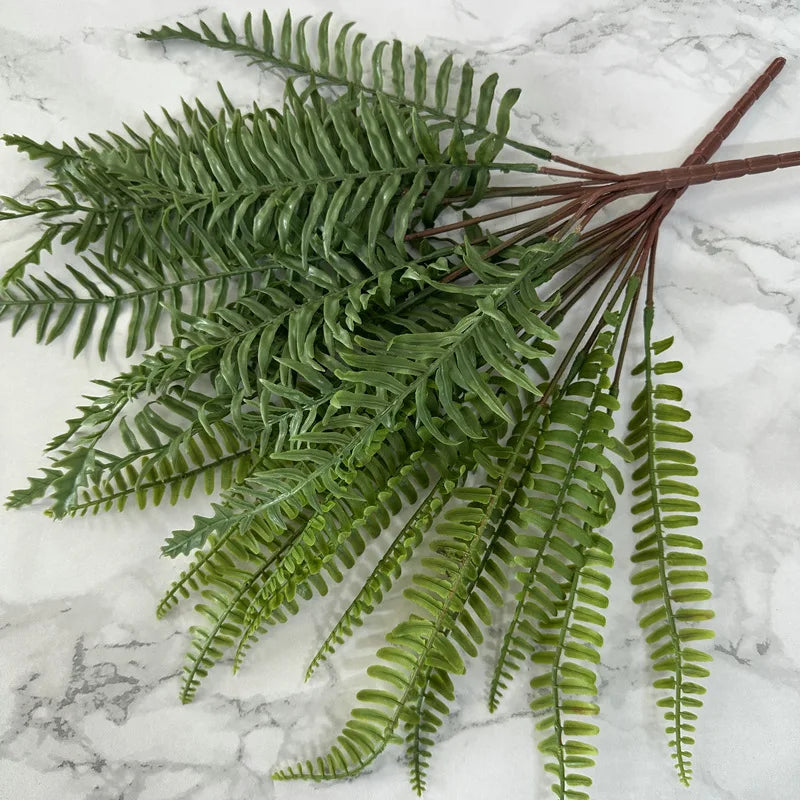 IC5000 Wholesale Popular Artificial Plants Real Touch Fern Leaf Green Leaves Wall Garden Home Decor
