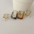 New Fashion Colorful Transparent Resin Geometric U Shape Hoop Earrings for Women Jewelry