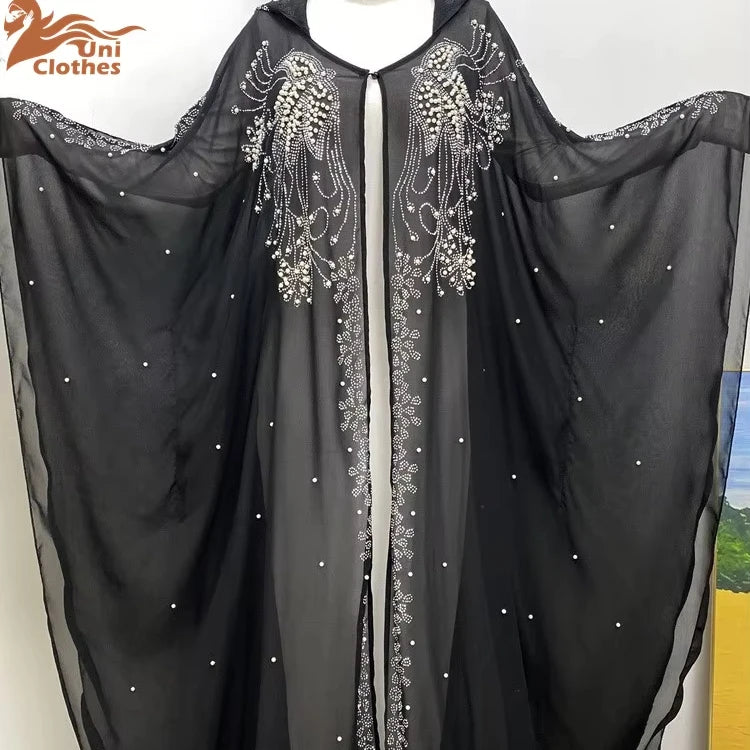 2023 Fashion Dubai Maxi Dress Handmade Rayon Seamless Plus Size Long Sleeve Islamic Robe