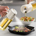2 in 1 Oil Bottle Dispenser 550ml Kitchen Storage Oil Bottle Air Pressed Style Glass Oil Sprayer for Cooking