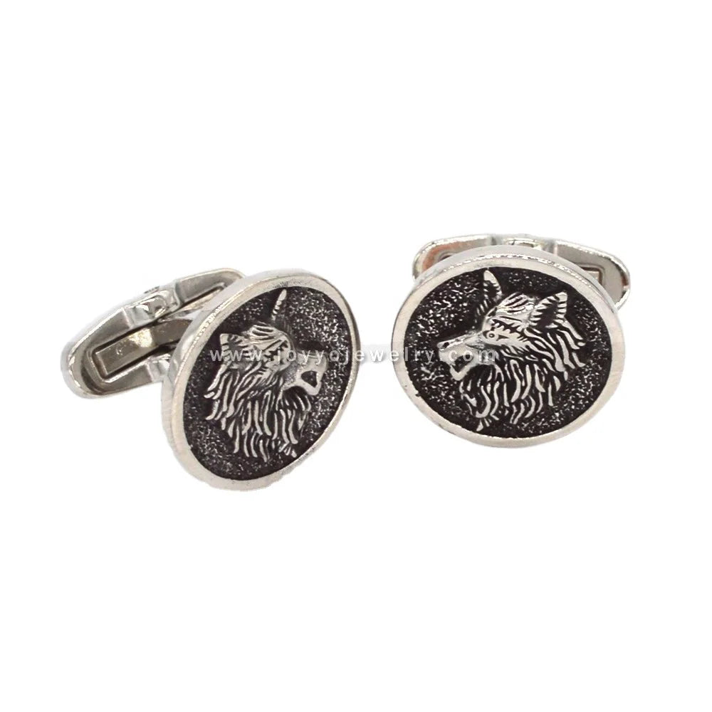 Wolf Cufflinks Wedding Vintage Personalised Suit Shirt Stainless Steel Cuff Links