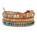 Handmade 3-Layer Natural Stone Wrap Bracelet Boho Style Fashion Jewelry for Women