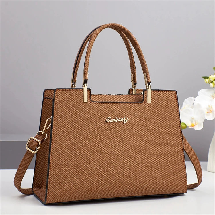 Top Style Hot Sale Trendy Large Capacity Luxury Name Brand Women Hand Bags Gold