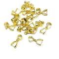 JF0744 Necklace Findings Gold Pendant Pinch Bails Charm Pinch Bails Clip Connectors for Pendants