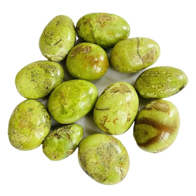 Wholesale Natural Crystal Quartz Oval Stone Green Opal Palm Stone