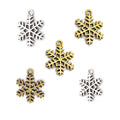 Fashion Metal Silver Color Snowflake Charms Pendants Necklace Beads for DIY Big Hole Beads Bracelets Accessories Charms L5
