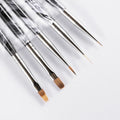 Nail Factory Supplies 5pcs Black Acrylic UV Gel Nail Design Liner Kolinsky Hair Nylon Brush Manicure Kit for Nail Salons